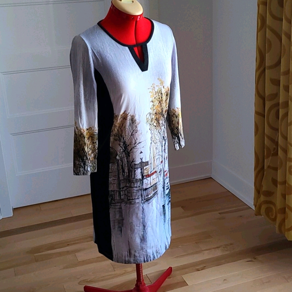 Dress with lovely print. Size 10.